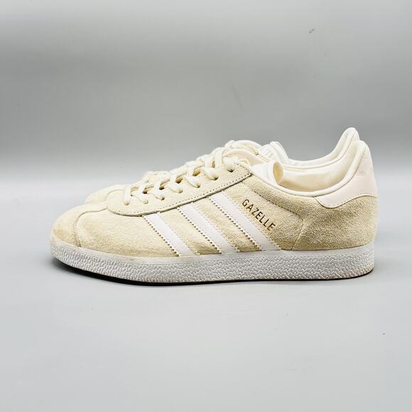 Adidas Originals Shoes Womens 6.5 Beige Suede Gazelle Classic Low Top Sneakers - Picture 4 of 13